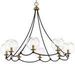 Kearney Park Chandelier - Soft Brass / Sand Coal / Clear