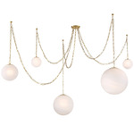 Marbelle Multi Light Pendant - Brass / Alabaster