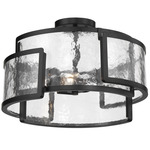 Bella Collina Semi Flush Ceiling Light - Coal / Clear