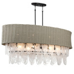 Breakers Isle Island Light - Coal Black / PE Rattan / White Swirl