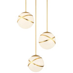 Batignolles Multi Pendant - Gold Leaf / Opal White