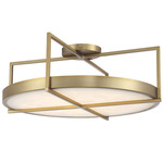 Boada Semi Flush Ceiling Light - Soft Brass / Alabaster