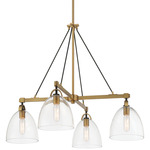 Sommersby Chandelier - Legacy Brass / Matte Coal / Clear