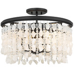 Shimmering Elegance Semi Flush Ceiling Light - Sand Coal / Clear
