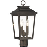 Irvington Manor Post Mount - Chelesa Bronze / Clear