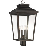 Irvington Manor Post Mount - Chelesa Bronze / Clear