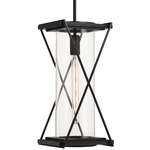 Rockhill Outdoor Pendant - Matte Black / Clear