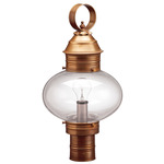 Cageless Onion Outdoor Post Light - Antique Brass / Clear