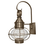 Onion 120V Outdoor Wall Sconce - Dark Antique Brass / Clear