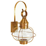 Caged Onion Large Outdoor Wall Sconce - Antique Brass / Clear