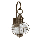 Caged Onion Large Outdoor Wall Sconce - Dark Antique Brass / Clear