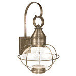 Caged Onion Large Outdoor Wall Sconce - Dark Antique Brass / Clear