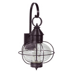 Caged Onion Large Outdoor Wall Sconce - Dark Brass / Clear