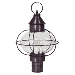 Onion 120V Outdoor Post Light - Dark Brass / Clear