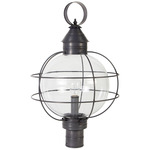 Round Onion Outdoor Post Light - Dark Brass / Clear