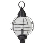 Round Onion Outdoor Post Light - Dark Brass / Clear