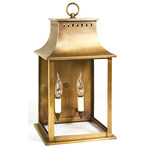 Rockland Outdoor Wall Light - Antique Brass / Clear