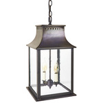 Rockland Outdoor Pendant - Dark Brass / Clear Seedy