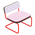 Super Lounge Chair - Red / Blue Grid