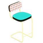 Super Stool - Off White / Red Grid