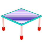 Super Square Table - Blue Stripes