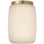 Formosa Elongated Ceiling Flush Light - Antique Burnished Brass / Alabaster