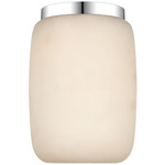 Formosa Elongated Ceiling Flush Light - Polished Nickel / Alabaster