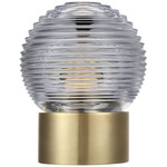 Circon Rechargeable Table Lamp - Natural Brass / Crystal