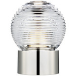Circon Rechargeable Table Lamp - Polished Nickel / Crystal