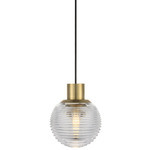 Circon Pendant - Natural Brass / Crystal