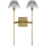 Blaze Tail Wall Sconce - Natural Brass / Crystal