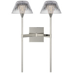 Blaze Tail Wall Sconce - Polished Nickel / Crystal