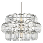 Killarney Layered Drum Chandelier - Polished Nickel / Crystal