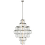 Killarney Layered Tier Chandelier - Polished Nickel / Crystal