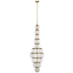 Killarney Layered Eternity Chandelier - Natural Brass / Crystal