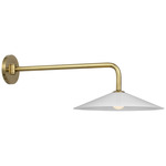 Ponce Articulating Wall Sconce - Hand-Rubbed Antique Brass / White Glass / Opal