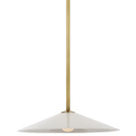 Ponce Pendant - Hand-Rubbed Antique Brass / White Glass