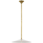 Ponce Pendant - Hand-Rubbed Antique Brass / White Glass