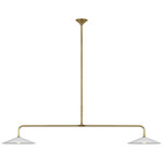 Ponce Linear Pendant - Hand-Rubbed Antique Brass / White Glass / Opal
