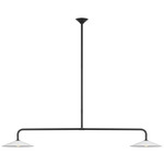 Ponce Linear Pendant - Modern Iron / White Glass / Opal
