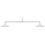 Ponce Linear Pendant - Polished Nickel / White Glass / Opal
