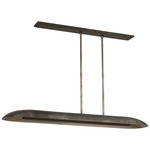Remi Offset Linear Pendant - Mottled Pewter / Warm Walnut