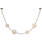 Dune Pendant - Mottled Brass / Russet Suede / Fizzy Nude