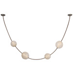 Dune Pendant - Mottled Pewter / Russet Suede / Fizzy Nude