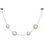 Dune Pendant - Mottled Brass / Ash Suede / Fizzy Nude