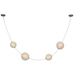 Dune Pendant - Mottled Pewter / Bone Suede / Fizzy Nude
