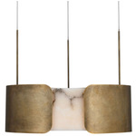 Armise Chandelier - Mottled Brass / Alabaster