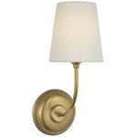 Vendome Cordless Wall Sconce - Hand-Rubbed Antique Brass / Linen