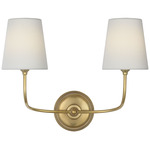 Vendome Cordless Wall Sconce - Hand-Rubbed Antique Brass / Linen