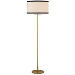 Walker Cordless Floor Lamp - Gild / Cream Linen / Black Linen